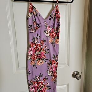 Charlotte Russe Purple Floral Midi Dress